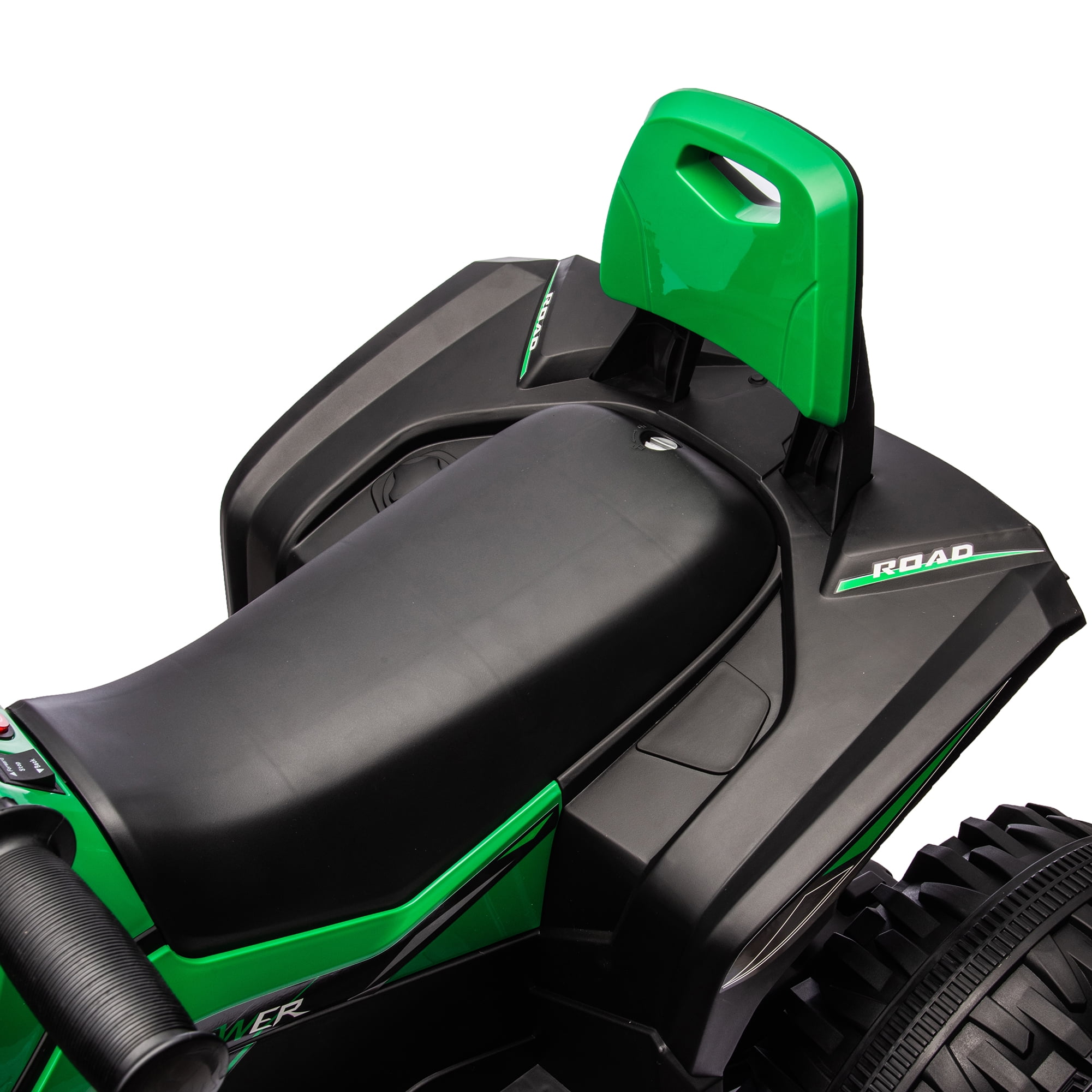 4WD 24 Volt Ride on Toys with Remote, Joyracer 4 Wheeler for Kids, Power ATV Wheels, Toy Gift with Bluetooth Music, Horn, LED for Big Kids, Green