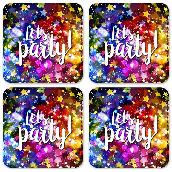 Vinyl Drink Coasters - Set of 4 - Party