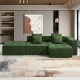 thumbnail image 2 of 105 Inch L-Shaped Modular Sectional Sofa, Corduroy Boneless Couches with Wide Armrest and Tufted Design, No Assembly Required, Full Compressed Cloud Couch for Living Room, Bedroom, Green, 2 of 9