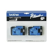 Brother P-Touch TC Tape Cartridges for P-Touch Labelers, 1/2"w, Black on Clear, 2/Pack