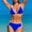 Blue, variant on ZZwxWA Women's Color Block Bikini Sets 2 Piece String Adjustable Straps High Cut Swimsuits