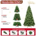 thumbnail image 4 of Christmas Tree 5ft Pre-Lit PVC Christmas Tree with 200 UL Lights, 551 Tips, Auto-Unfold Memory Wire, Easy Assembly with Stable Metal Stand – Full Artificial Holiday Tree,Flocked Christmas Tree, 4 of 13
