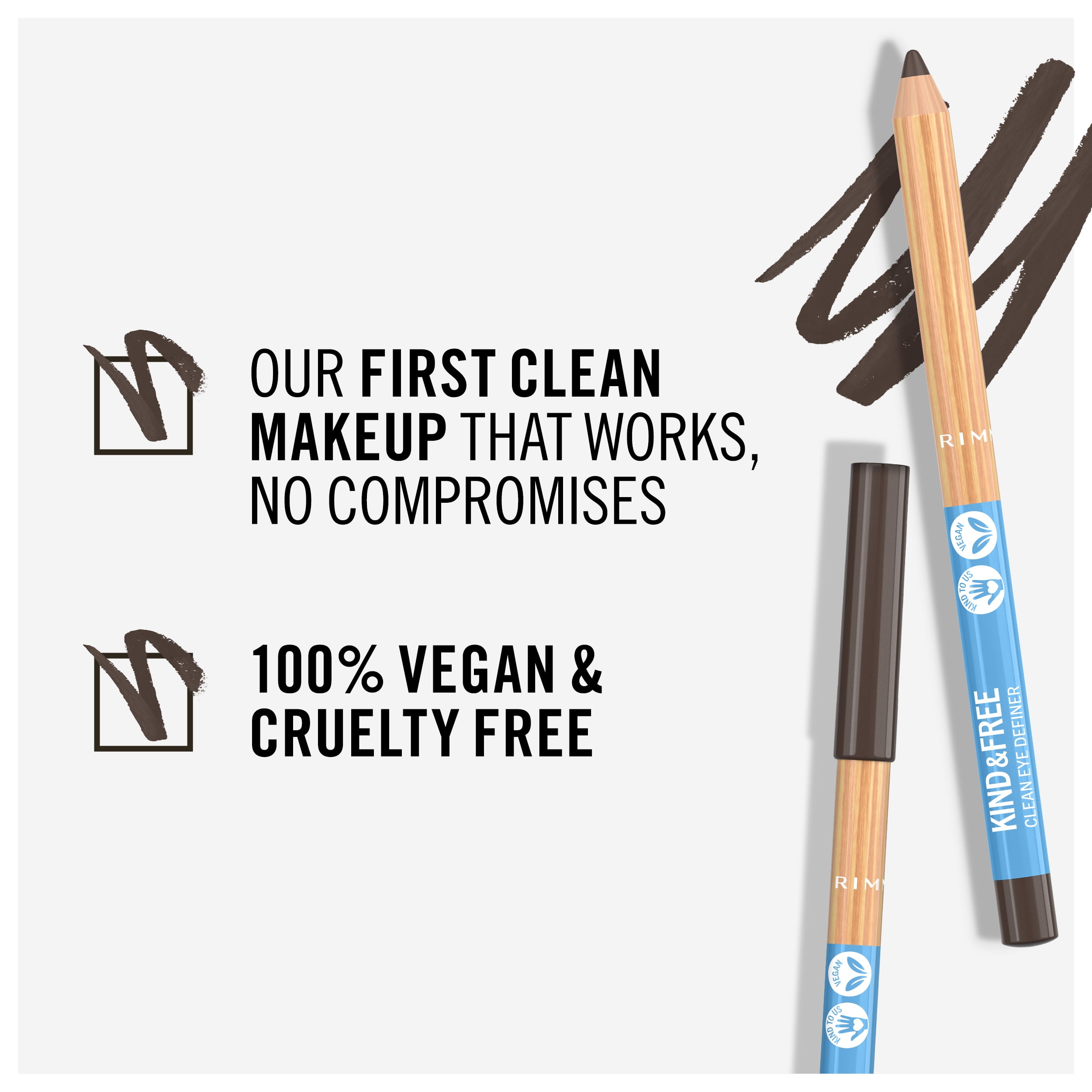(2 pack) Rimmel Kind & Free Eyeliner Pencil, 2-Pecan, 0.35 oz