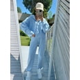 thumbnail image 4 of Women'S Fall 2 Piece Sweatsuits Set Long Sleeve Zip Up Sweatshirt Wide Leg Sweatpants Lounge Sets Sky Blue S, 4 of 7