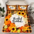 thumbnail image 2 of Manfei Fall Pumpkin Bed Sheets Twin, Thanksgiving Day Twin Sheet Sets, Vintage Buffalo Bedding Sets Twin Size, Lightweight Room Decor, 3 Pieces, 2 of 7