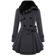 thumbnail image 7 of Zeagoo Women's Faux Fur Coat Double Breasted Thick Wool Pea Coats Trench Jacket Winter Warm Outfits, 7 of 7