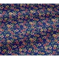 thumbnail image 4 of oneOone Cotton Jersey Medium Blue Fabric Leaves & Flowers Floral Sewing Fabric By The Yard Printed Diy Clothing Sewing Supplies 58 Inch Wide, 4 of 4