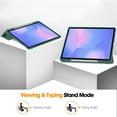 thumbnail image 3 of Case for Samsung Galaxy Tab S10 FE Plus 13.1" 2025, Folding Folio Ultra-Thin Smart PU Leather Tri-Fold Stand Stand Case Cover with Stylus Holder for Samsung Galaxy Tab S10 FE Plus 13.1" 2025,Darkgreen, 3 of 8