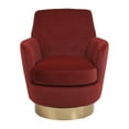 thumbnail image 5 of Velvet Swivel Barrel Chair, Swivel Accent Chairs Armchair Orange, 5 of 5