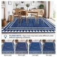 thumbnail image 6 of Hasoo Large Washable Rug 10' x 13' Area Rug for Living Room Modern Geometric Border Non Slip Neutral Indoor Decor Carpet, Blue, 6 of 6