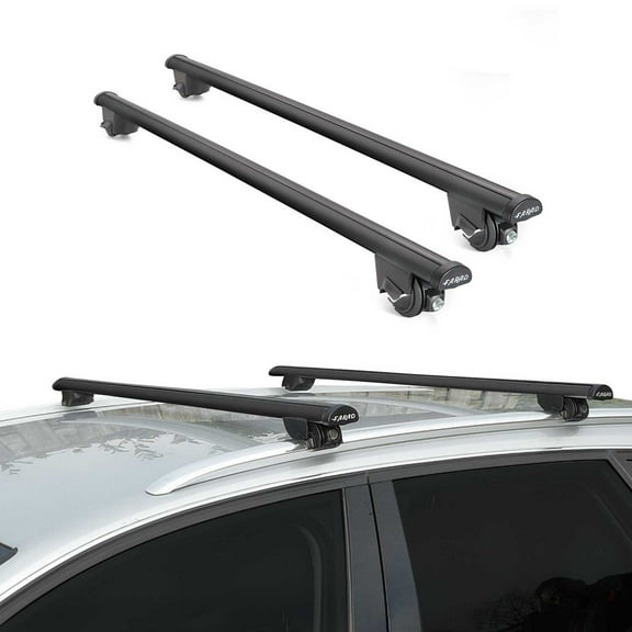 Roof Rack Cross Bars Luggage Carrier Universal Black Aluminum 2Pcs 43.3 Inch