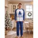 thumbnail image 2 of Conjunto de pijamas familiares a juego: tops de manga larga con estampado de árbol de Navidad y pantalones a cuadros (2 piezas). Pijama familiar., 2 of 9