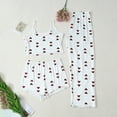 thumbnail image 4 of YHAJDS Sleepwear Set for Women 3 Piece Sleeveless Camisole with Shorts and Pants Lounge Set, 4 of 5
