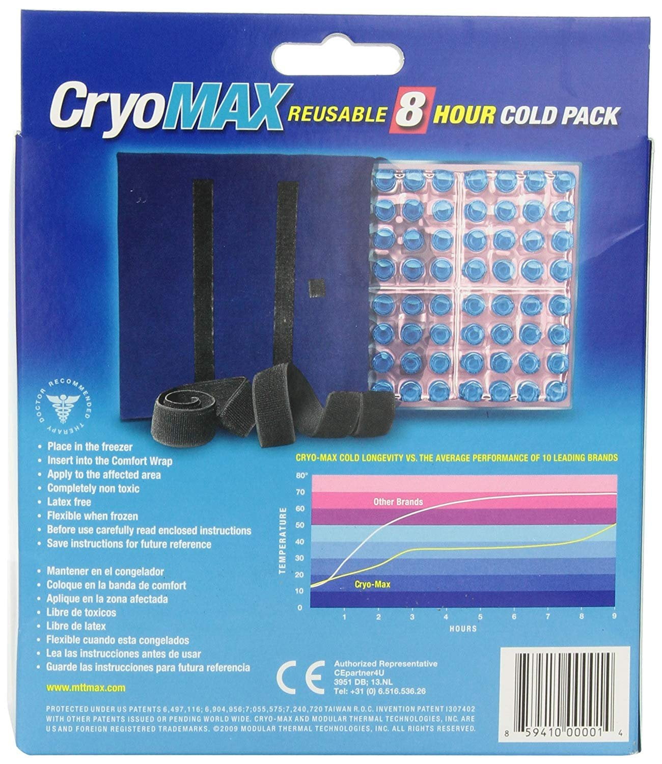 Cryo-max 8 Hour Reusable Cold Therapy Ice Pack - Medium - 6 X 12