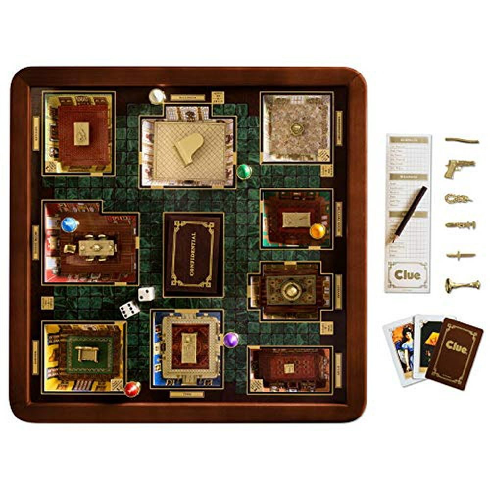 Clue Luxury Edition Board Game By Winning Solutions With Gold Foilstamped Board, Deluxe Storage