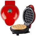 thumbnail image 1 of Round Mini Red Waffle Iron for Classic Household Electric Cake Maker in Stainless Steel 350W for Pancakes Biscuits for, 1 of 1