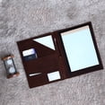 thumbnail image 1 of Vintage Leather Portfolio Writing Padfolio File Folder by Rustic Town, Dark Brown, 1 of 8