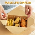 thumbnail image 2 of Disposable Take Out Food Container(3 Compartment), 30 Pack 50 oz Paper Brown To Go Kraft Boxes, Microwaveble, Leak-Resistant for Restaurant, Home, Picnic, 2 of 7