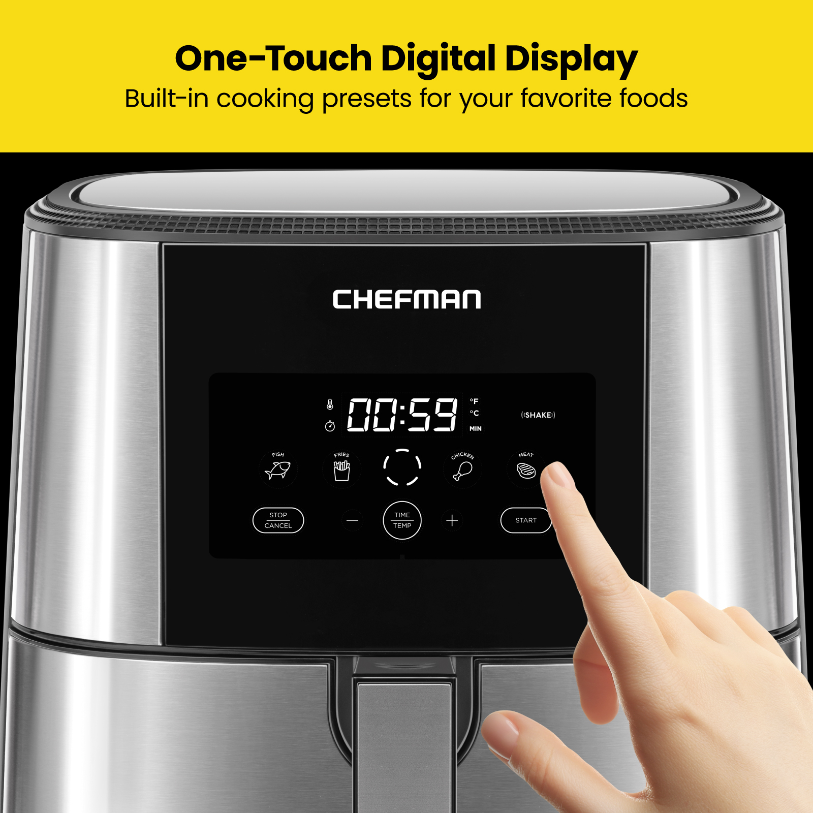 Chefman Turbofry Air Fryer w/ Digital Controls, 8 Qt Capacity - Stainless Steel, New - image 6 of 7