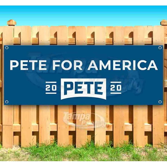 Buttigieg Pete For America 13 oz Vinyl Banner With Metal Grommets