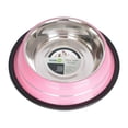 thumbnail image 1 of Iconic Pet 92162 Color Splash Stripe Non-Skid Pet Bowl, Pink - 32 oz, 1 of 1