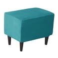 thumbnail image 4 of Rectangle Ottoman Cover, Velvet Ottoman Slipcovers Stretch Footstool Protector Covers Square Storage Ottoman Slipcover for Living Room -Dark Green-Small, 4 of 31