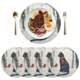 thumbnail image 5 of Ryvnso Cat and Bird in Winter Round Plate Mats Dining Table Placemat Set of 4 for Holiday Decoration, 5 of 7