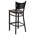 thumbnail image 3 of Flash Furniture Hercules 29" Black Back Metal Bar Stool in Mahogany, 3 of 4
