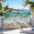 thumbnail image 4 of Outdoor Pillow Cover Ocean Beach Set of 2 Waterproof Throw Pillowcases Wave Sand Green Decorative Patio Furniture Pillows for Couch Garden Indoor & Outdoor Use, 4 of 9