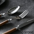 thumbnail image 6 of Carote 20-Piece Flatware Sets for 4 , Silverware Set with Brown Handle, Durable Cutlery Set for Home, Kitchen & Restaurant, Mirror Polished Spoon and Fork Set, Dishwasher Safe, 6 of 6