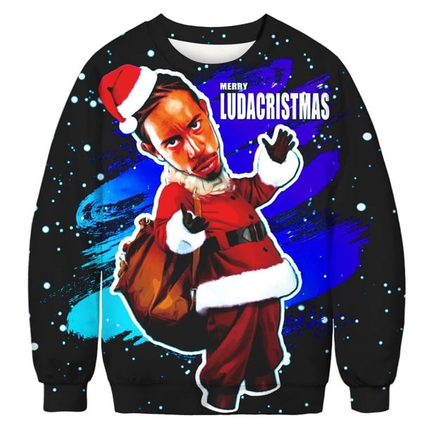 Divertidas sudaderas con capucha navideñas Harajuku para hombre, sudaderas de estilo Hip Hop a la moda para parejas, camisetas informales de otoño con cuello redondo, camisetas de gran tamaño para muj