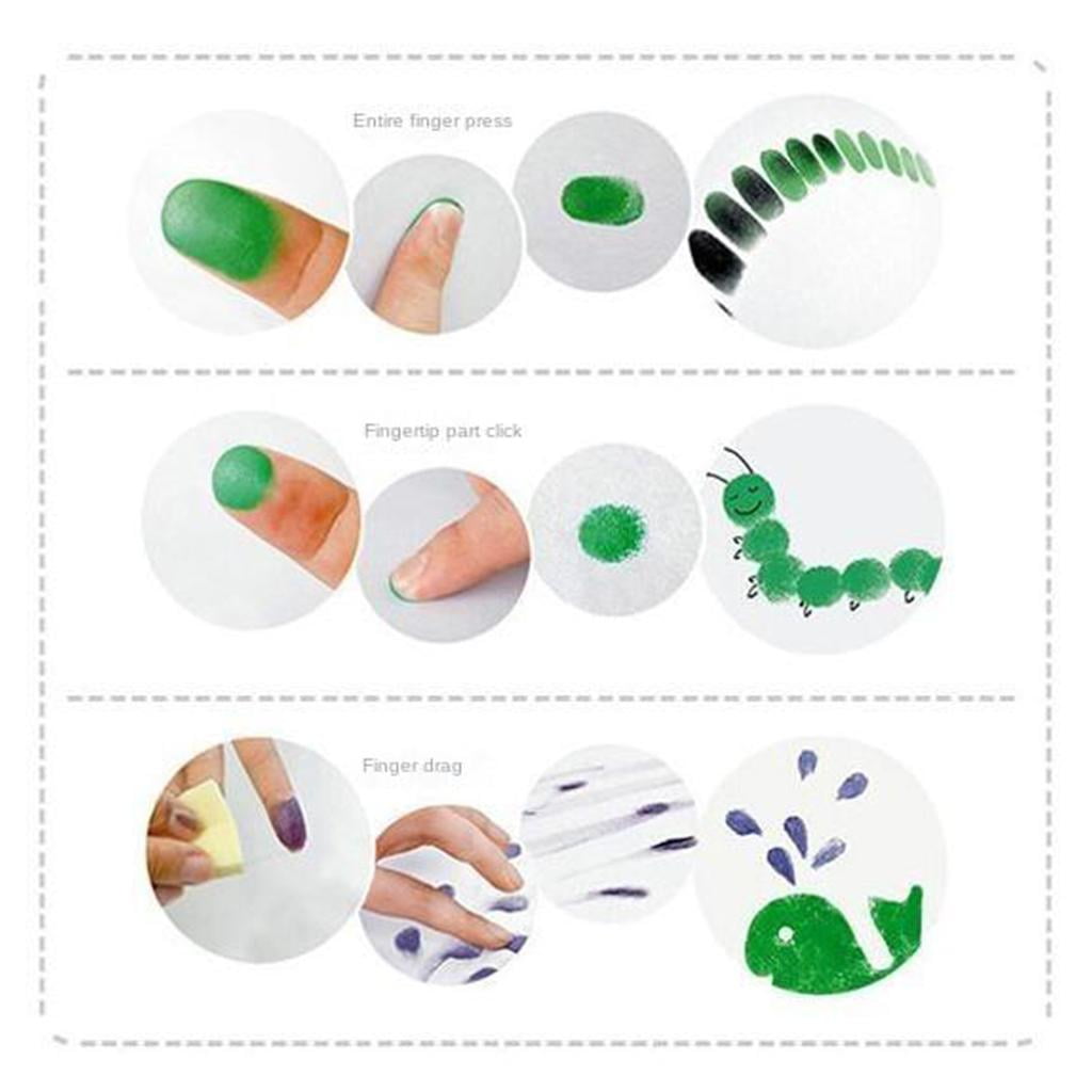 HOMYL 12 Pcs Washable Ink Pads, Finger Stamp Pads for Kids, Craft Ink Pad for Paper, Scrapbooking, Wood Fabric, Best Gift for Kids