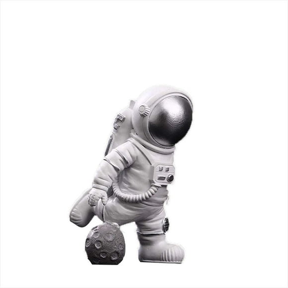 Spaceman Astronaut Small Figure Ornaments Toys Living Room Office TV Cabinet Children's House Arrangement Home Decoration Silver Playing Ball