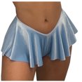 thumbnail image 2 of Mode Femmes Jupe Courte Ample Couleur Unie Ourlet Décontracté, 2 of 8