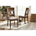 thumbnail image 6 of Baxton Studio Lucie Modern and Contemporary Grey Fabric Upholstered and Walnut Brown Finished Wood 2-Piece Dining Chair, 6 of 7