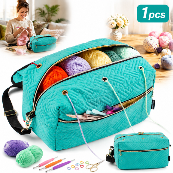 Crochet Bag Organizer - Knitting Bag - Yarn Storage Organizer - Yarn Bag for Crocheting - Yarn Holder for Crochet Accessories, Crocheting & Knitting Gifts
