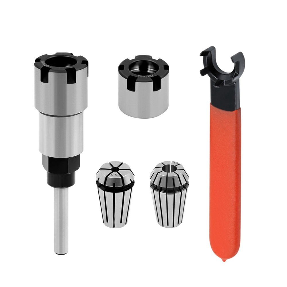1/4Inch Shank Router Bit Collet Extension Chuck with ER16 6.35/8mm Spring Collet