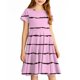 thumbnail image 5 of Girls' Summer Dress Kids 2025 Short Sleeve Striped Casual Dress Soft Perfect for Summer ,Sie:120, 5 of 5