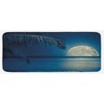 thumbnail image 1 of Moon Kitchen Mat, Full Moon Reflected on the Calm Water of a Tropical Beach Blue Toned Image, Plush Decorative Kitchen Mat with Non Slip Backing, 47" X 19", Blue White, by Ambesonne, 1 of 1