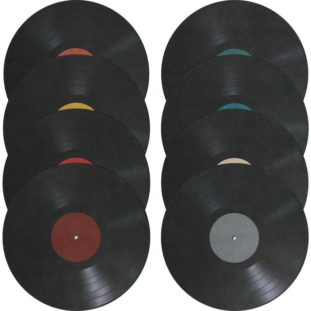 8Pcs Vinyl Record Wall Stickers Decorative Vinyl Record Decals Artistic Vinyl Record Wall Ornaments