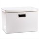 thumbnail image 1 of Caja de almacenamiento plegable con tapa, paquete de 3 unidades, contenedor organizador plegable de tela tipo cuero, cesta cubo con tapa para el hogar, recámara, clóset, oficina, guardería, 1 of 2