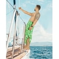thumbnail image 4 of LA LEELA Men's Bath Trunk Swimwear Sarong Pareo Beach Wrap One Size Leaves, Green Summer Vacation Aloha, 4 of 4