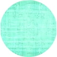 thumbnail image 1 of Ahgly Company Indoor Round Abstract Turquoise Blue Contemporary Area Rugs, 5' Round, 1 of 4
