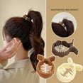 thumbnail image 2 of GROFRY Non-slip Crossing Teeth Smooth Surface Hair Claw Solid Color Matte Bowknot Ponytail Hair Clamp Hair Accessories, 2 of 6