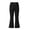 Black, variant on Xaqiouau Girls Cargo Flare Pants High Waist Multiple Pockets Casual Trousers Stretch Twill Slim Fit Bell Bottom Style Kids Fashion Daily Bottoms Green 14-15 Years