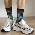 thumbnail image 5 of Goofa Galactic Jungle Dinosaurs Printed Men's Crew Socks, Soft Durable Breathable Moisture-Wicking with Odor Control Cotton socks, 5 of 9