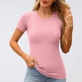 thumbnail image 2 of Erwazi Women's Athletic T-Shirt Crew Neck Short Sleeve Running Workout Fitness Slim Breathable Yoga Tee Top, 2 of 3