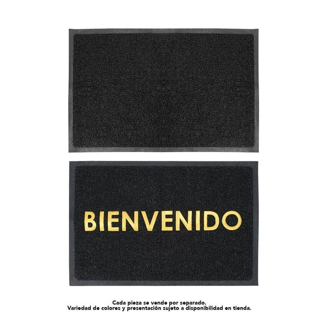 Tapete De Entrada Mainstays Pvc 40 x 60 cm, Negro