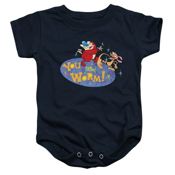 Ren And Stimpy You Filthy Worm! Unisex Infant Snap Suit for Baby