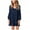Navy, variant on Relanfenk Women Casual Dot V-Neckline Mini Dress Short Sleeve Ruffle Loose Swing Dress